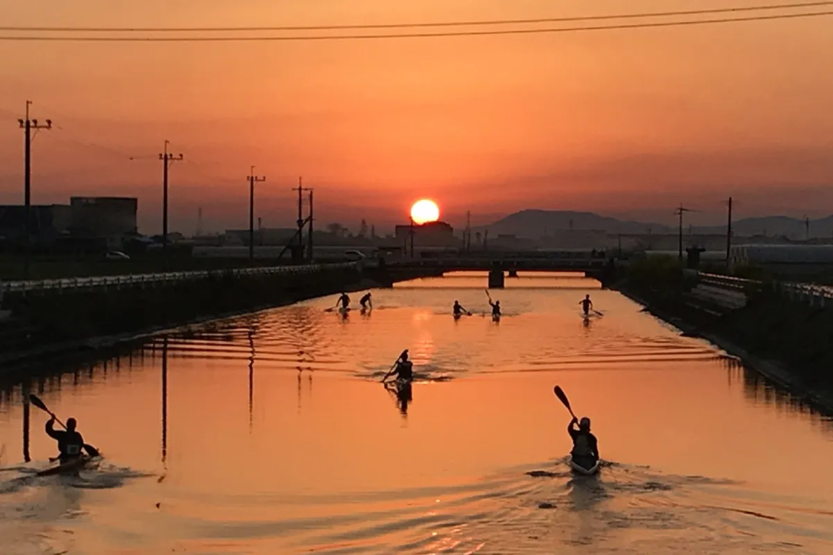 三潴高校カヌー部練習風景