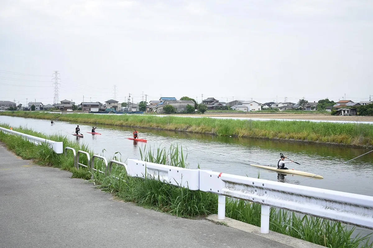 三潴高校カヌー部練習風景