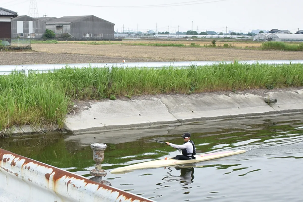 三潴高校カヌー部練習風景